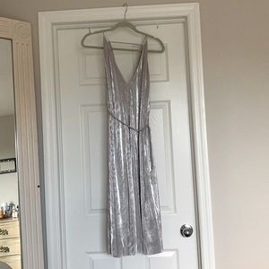 Silver sleeveless midi dress